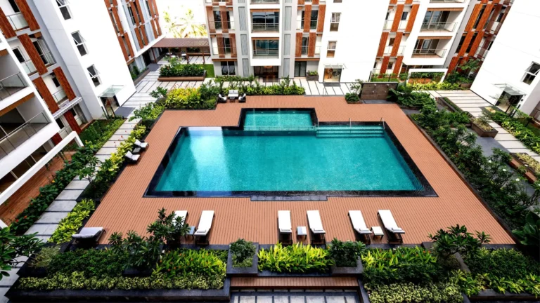 Sàn gỗ nhựa bể bơi