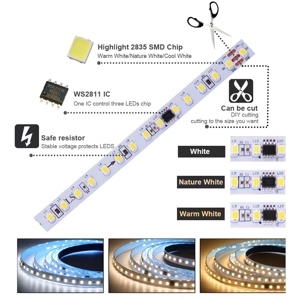 Dải đèn LED WS2811 IC với chip LED 2835 SMD có thể điều chỉnh màu sắc