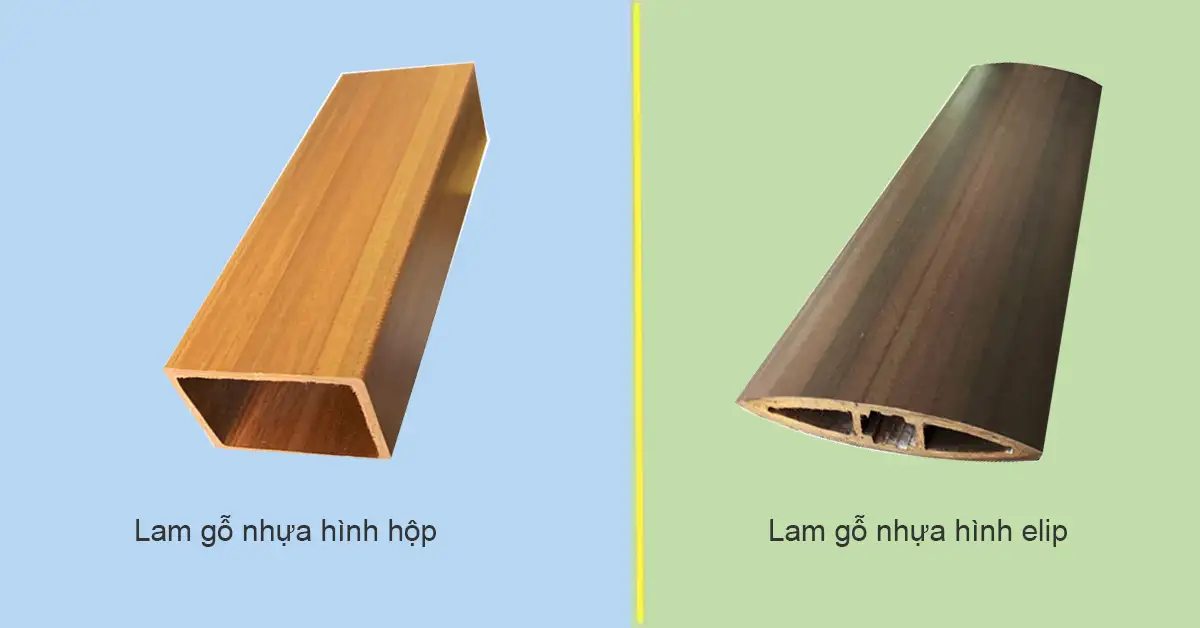 Lam gỗ nhựa chắn nắng hình hộp - hình elip