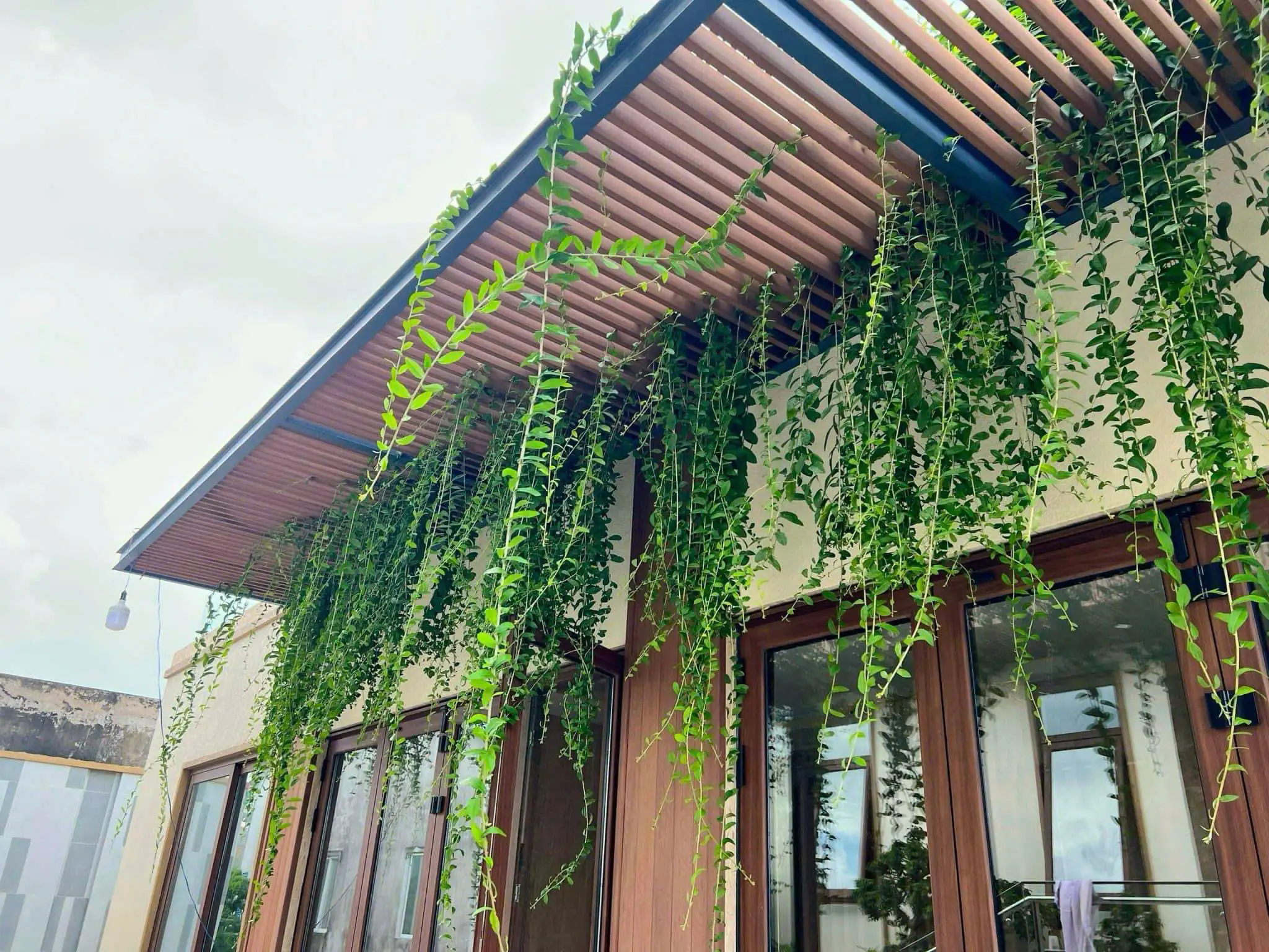 Giàn hoa gỗ nhựa ngoài trời