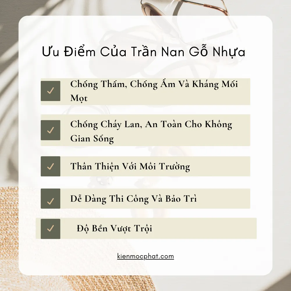 Ưu điểm của trần nan gỗ nhựa