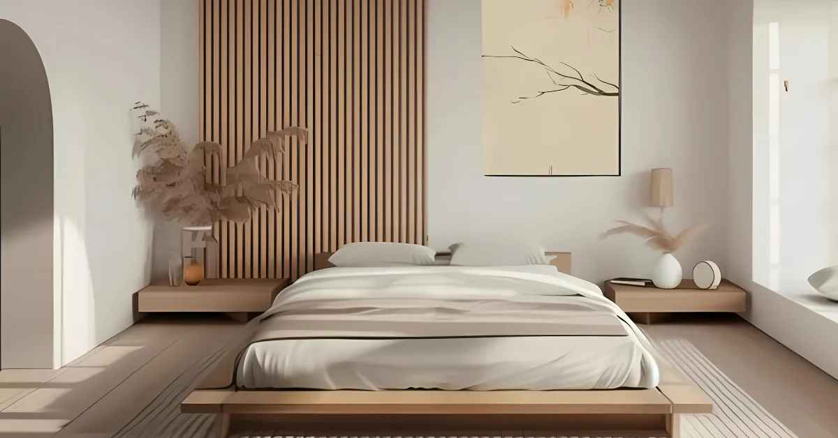 Ứng dụng ốp gỗ giả nhựa trang trí phòng ngủ