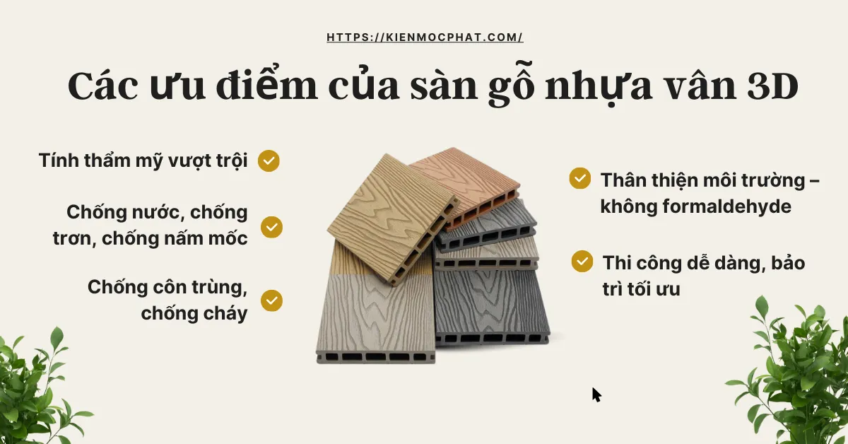 Các ưu điểm của sàn gỗ nhựa vân 3D