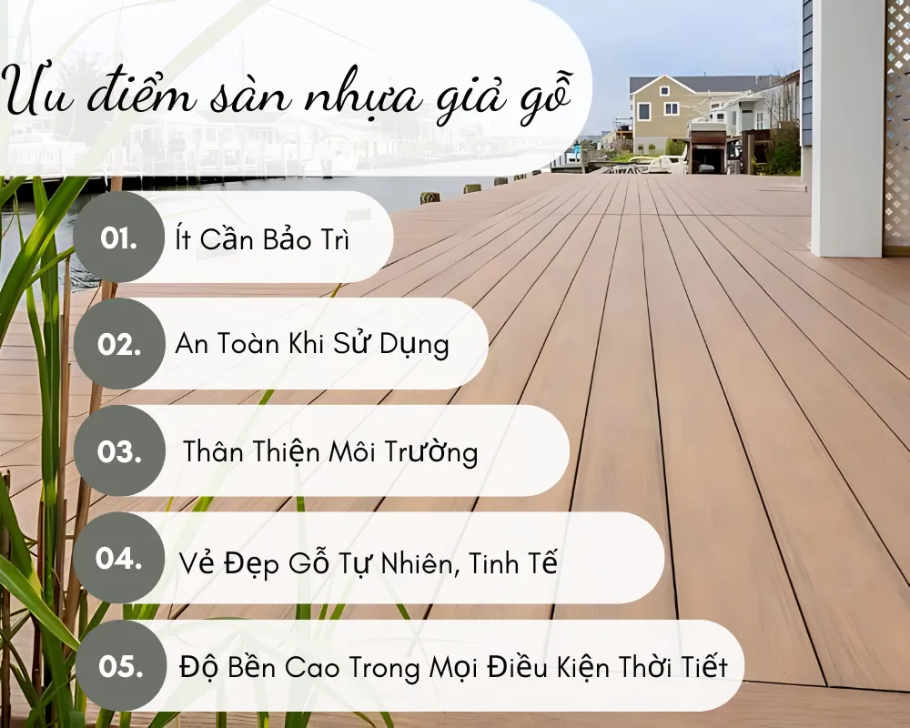 Ưu điểm của sàn nhựa giả gỗ ngoài trời