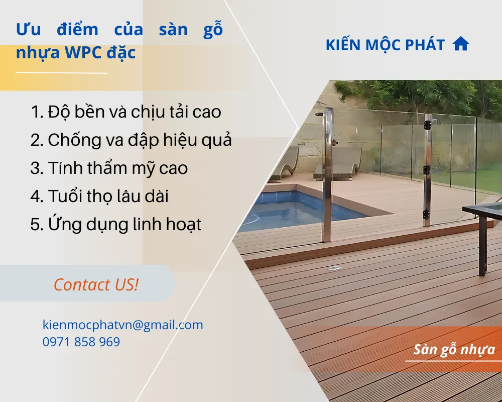 Ưu điểm của sàn gỗ nhựa WPC đặc
