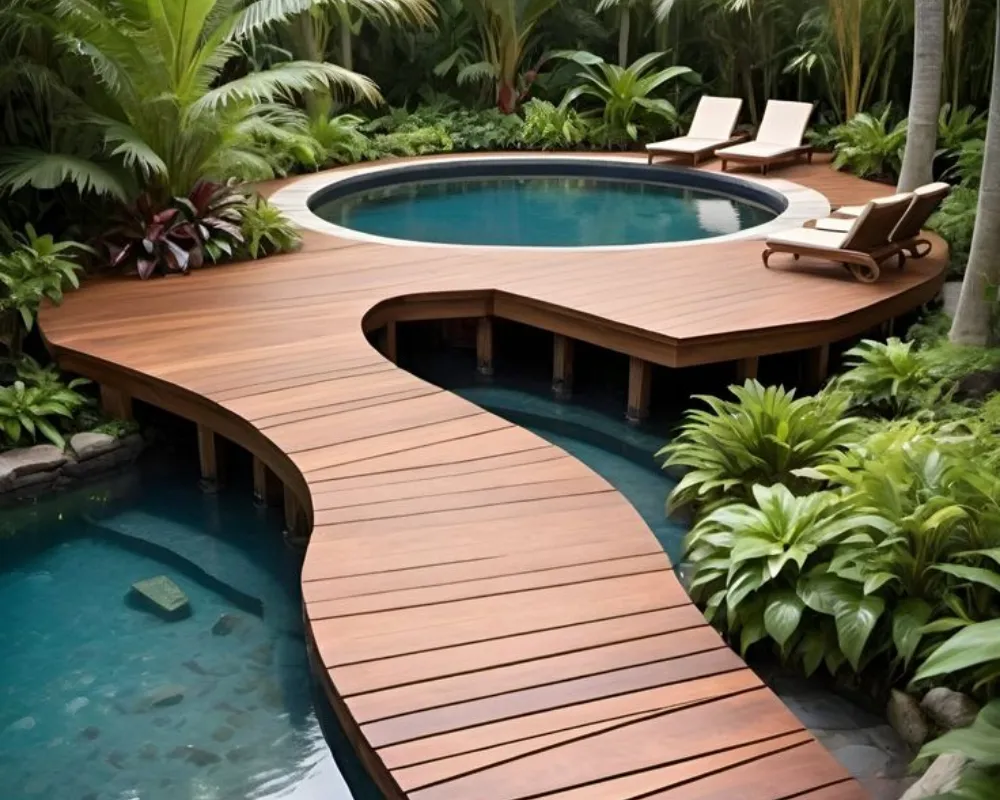Sàn hồ bơi WPC cho khu nghỉ dưỡng