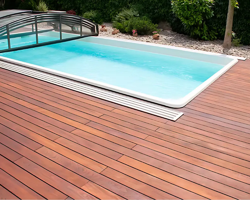 Sàn gỗ bể bơi bằng gỗ nhựa composite WPC