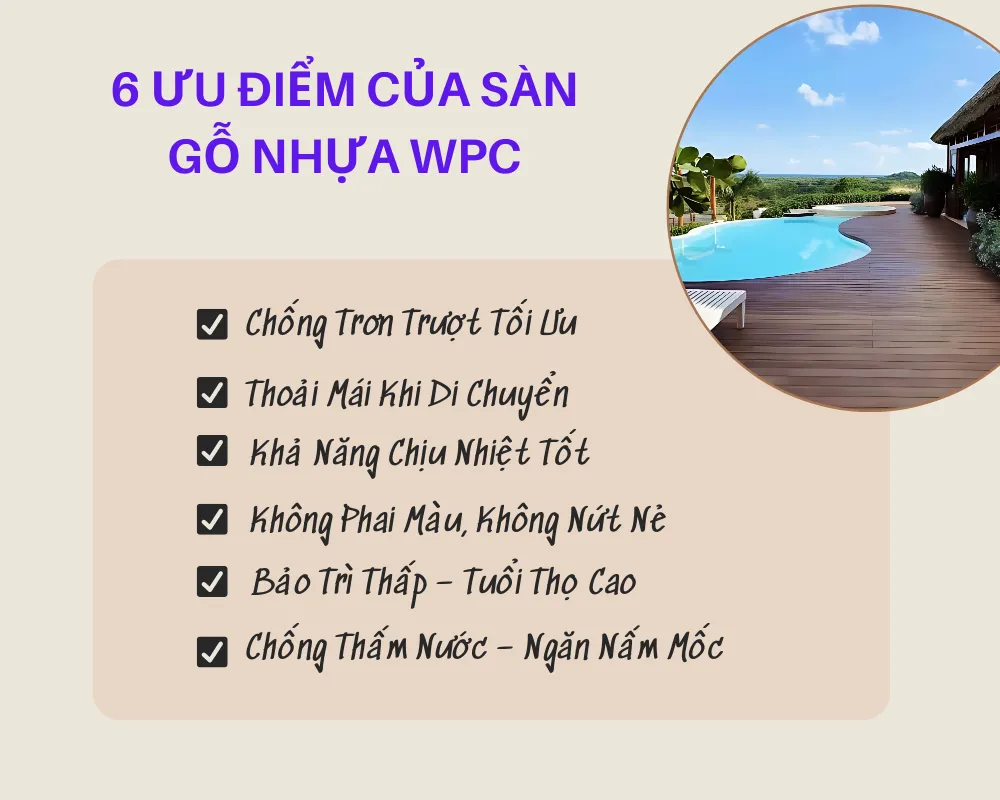 Các ưu điểm của sàn gỗ giả nhựa WPC cho hồ bơi