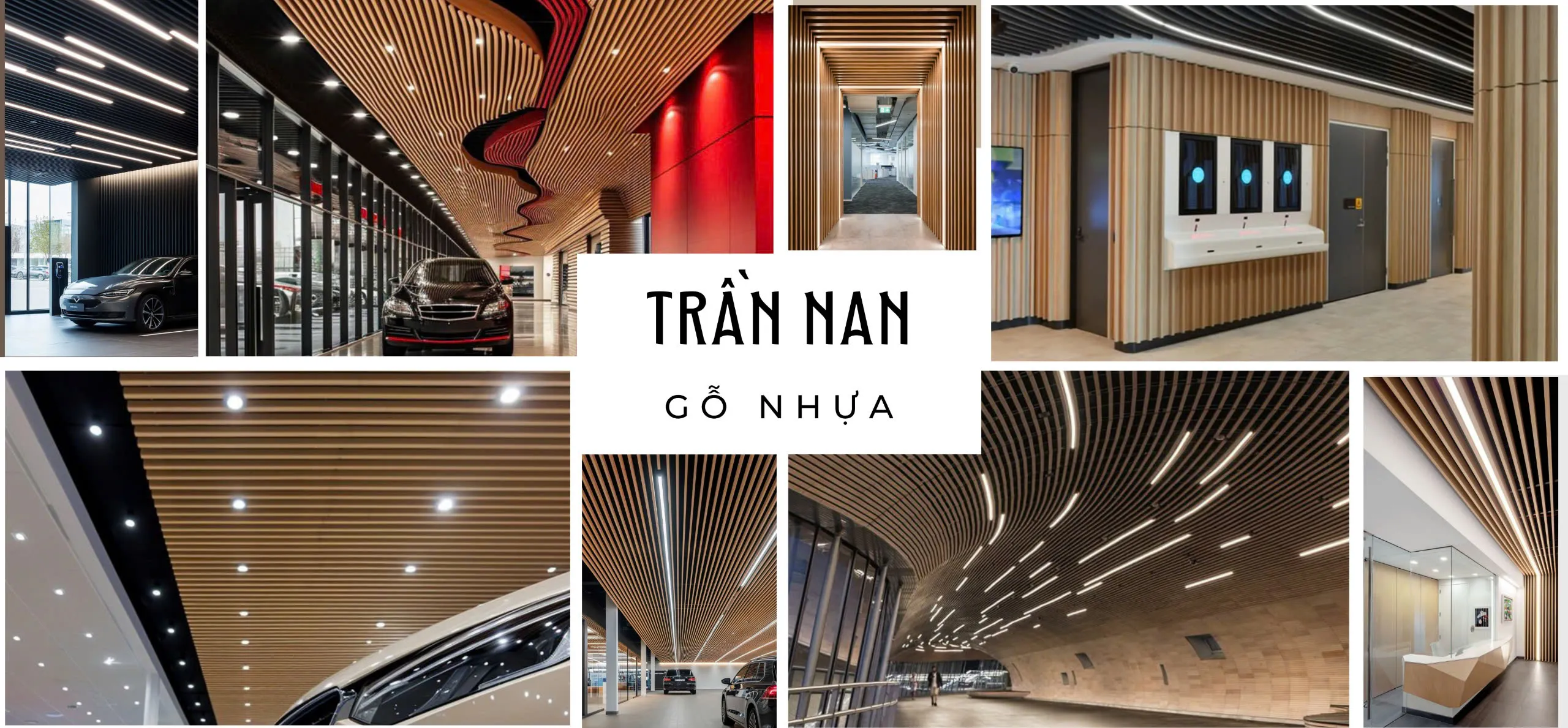 Banner Trần nan gỗ nhựa