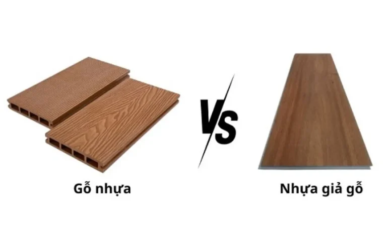 Hình ảnh thực tế so sánh gỗ nhựa và nhựa giả gỗ