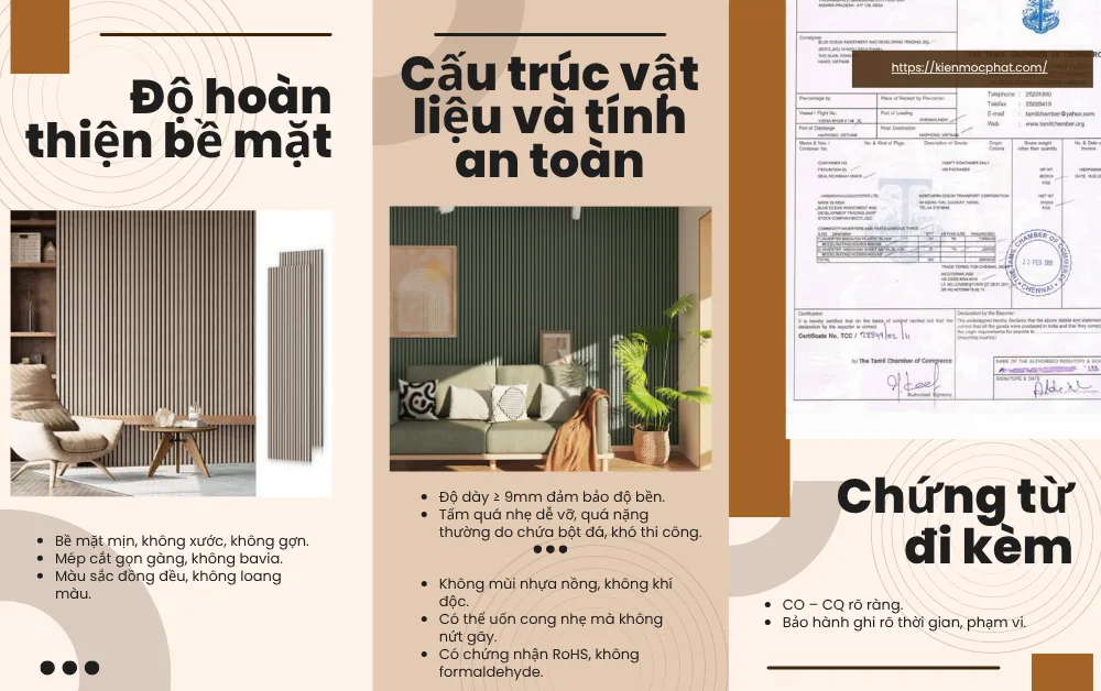 Tiêu chí đánh giá chất lượng tấm ốp gỗ nhựa Tiêu chí đánh giá chất lượng tấm ốp gỗ nhựa