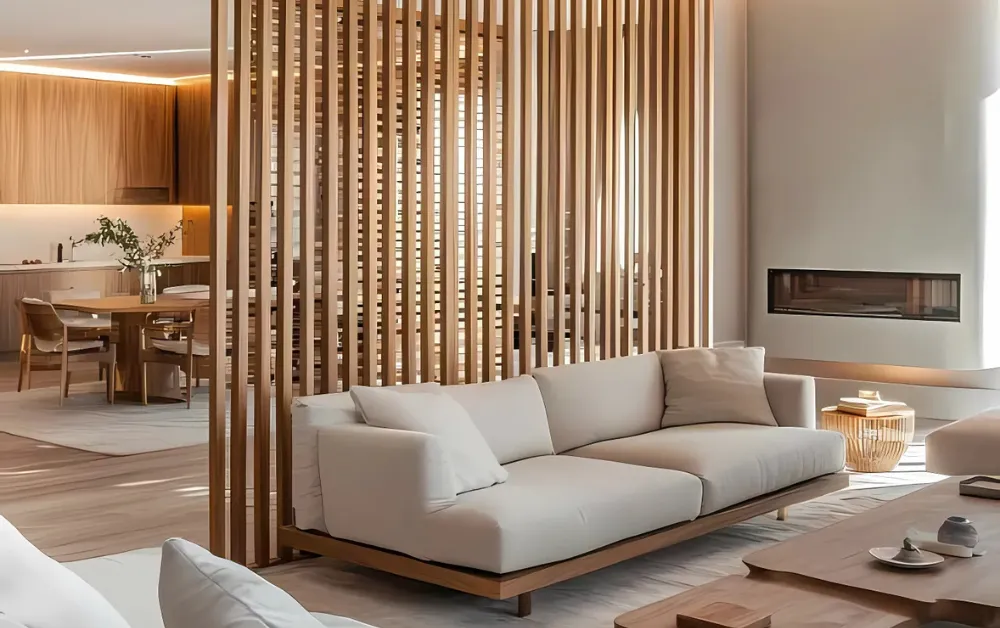 Ứng dụng lam gỗ nhựa làm vách ngăn Ứng dụng lam gỗ nhựa làm vách ngăn