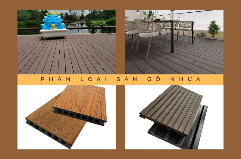 Hình ảnh về việc phân loại sàn gỗ nhựa ngoài trời dựa vào mục đích và chất liệu