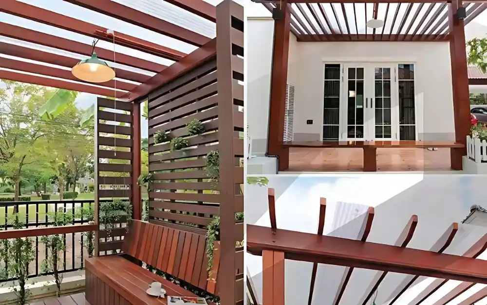 Lam chắn nắng xi măng giả gỗ Lam chắn nắng xi măng giả gỗ