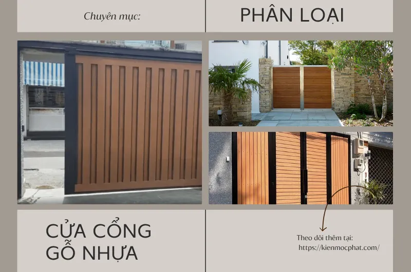 3 loại thiết kế phổ biến của cửa cổng ốp gỗ nhựa