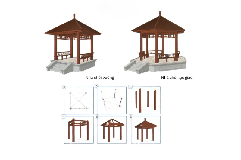 Cấu tạo của chòi gỗ ngoài trời giúp người đọc định hình rõ ràng về sản phẩm
