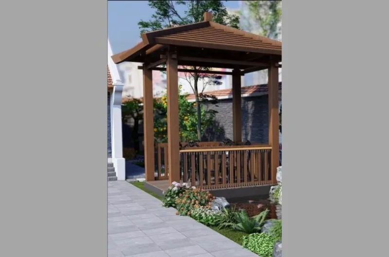 Chòi gỗ ngoài trời bền bỉ, mang tính thẩm mỹ cao tô điểm thêm cho ngôi nhà