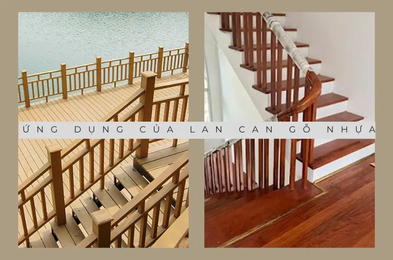 Tay vịn lan can gỗ nhựa khi được sử dụng ngoài trời và trong nhà
