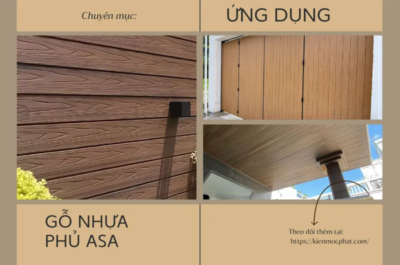 Gỗ nhựa phủ asa được ứng dụng ở cửa, trần hoặc hàng vào v.v