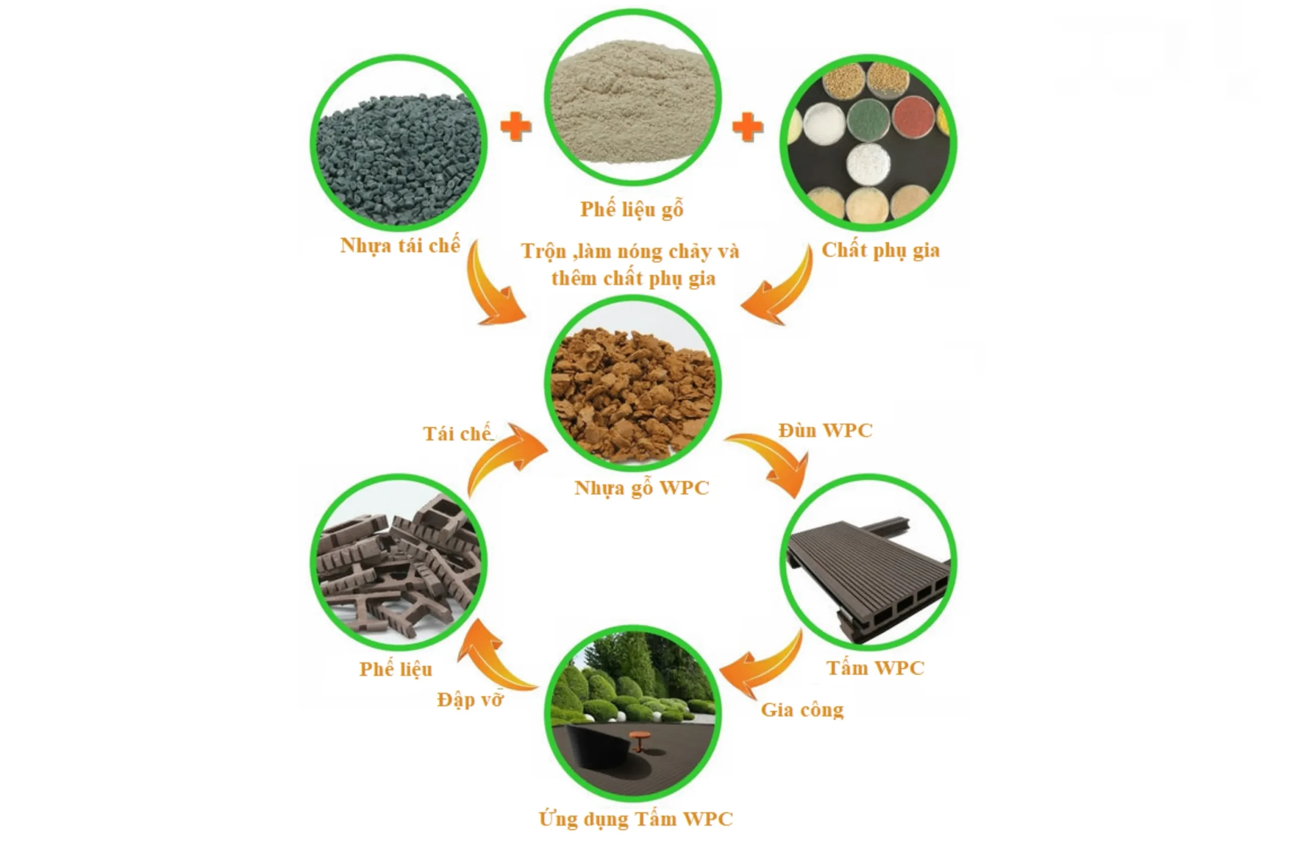 Vòng đời sản phẩm gỗ nhựa composite