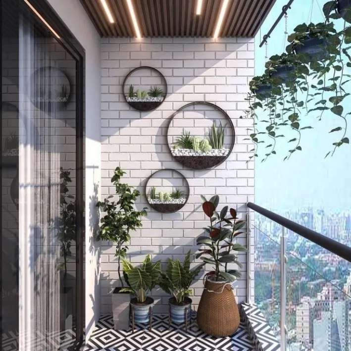 giàn hoa ban công hiện đại