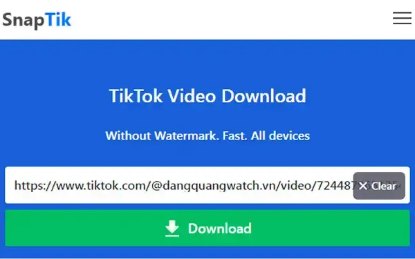 snaptik app tai video tiktok mien phi