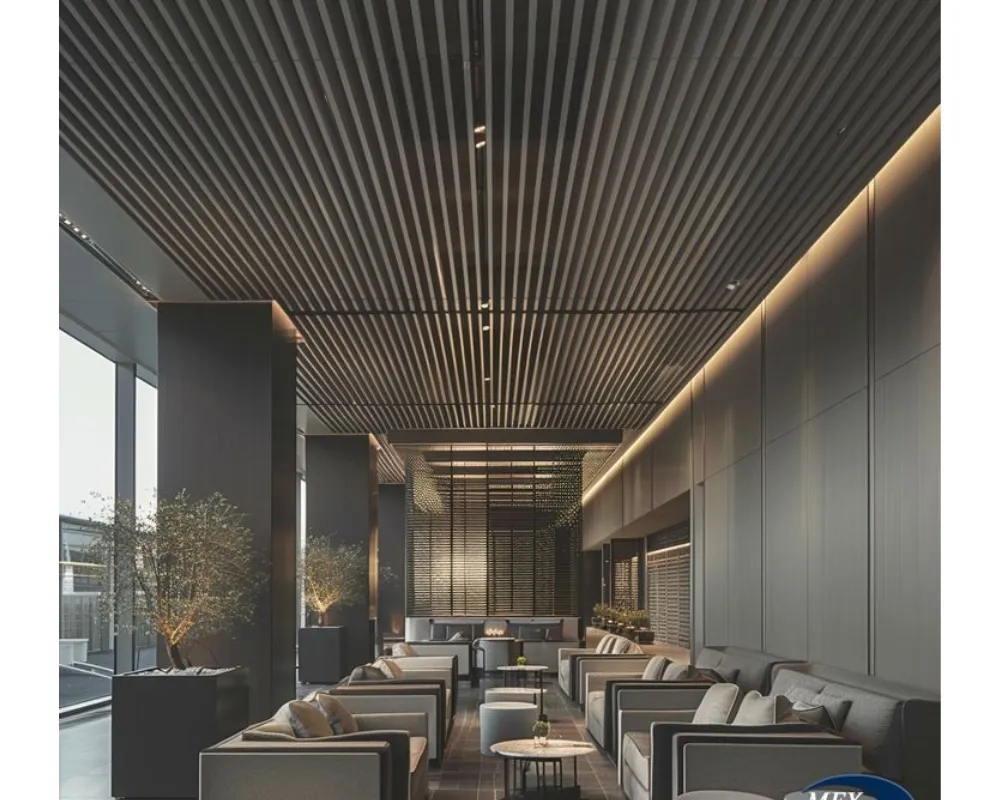 Phối màu nan nhựa giả gỗ trong phòng khách