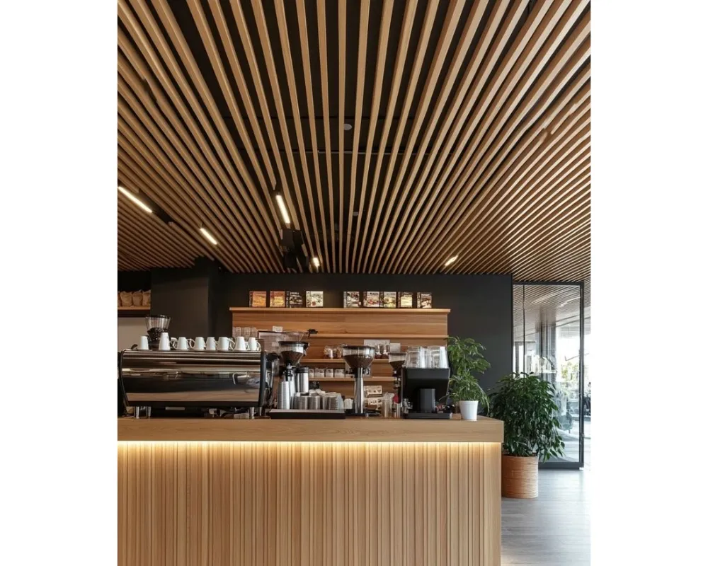 Trang trí nội thất hiện đại bằng nan nhựa giả gỗ