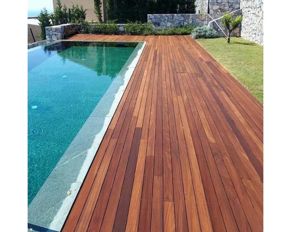 Ảnh sàn gỗ Ảnh phối cảnh sàn gỗ hồ bơi biệt thựtự nhiên lát quanh hồ bơi