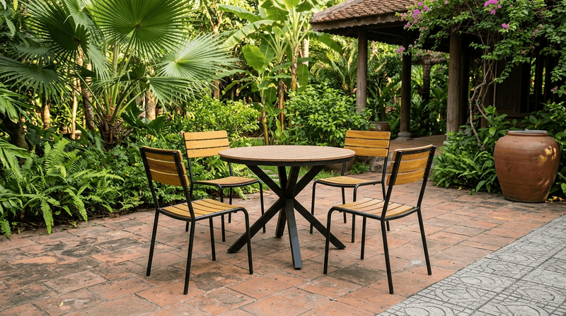 bàn ghế gỗ nhựa