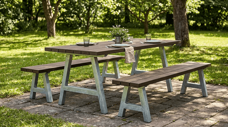 bàn ghế gỗ nhựa