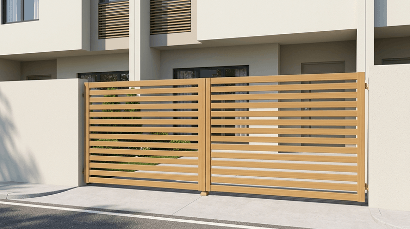 cổng gỗ nhựa
