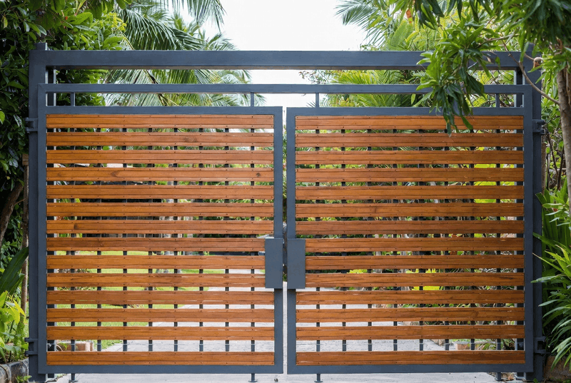 cổng gỗ nhựa