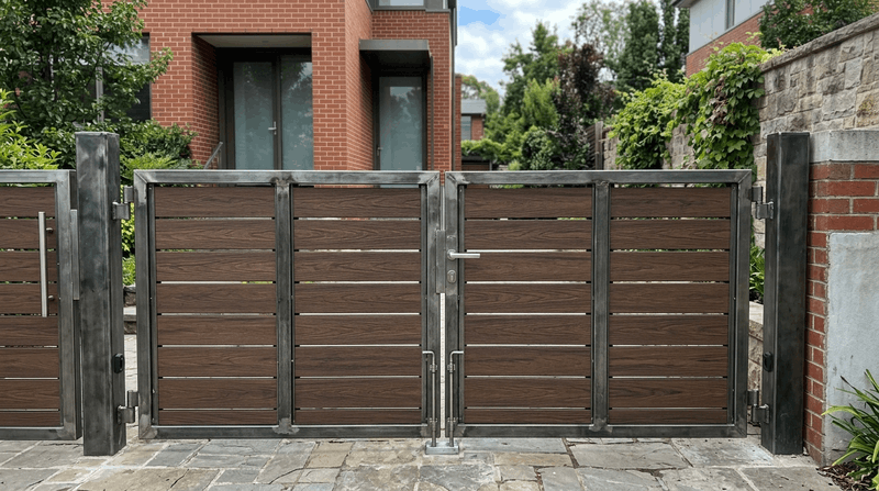 cổng gỗ nhựa
