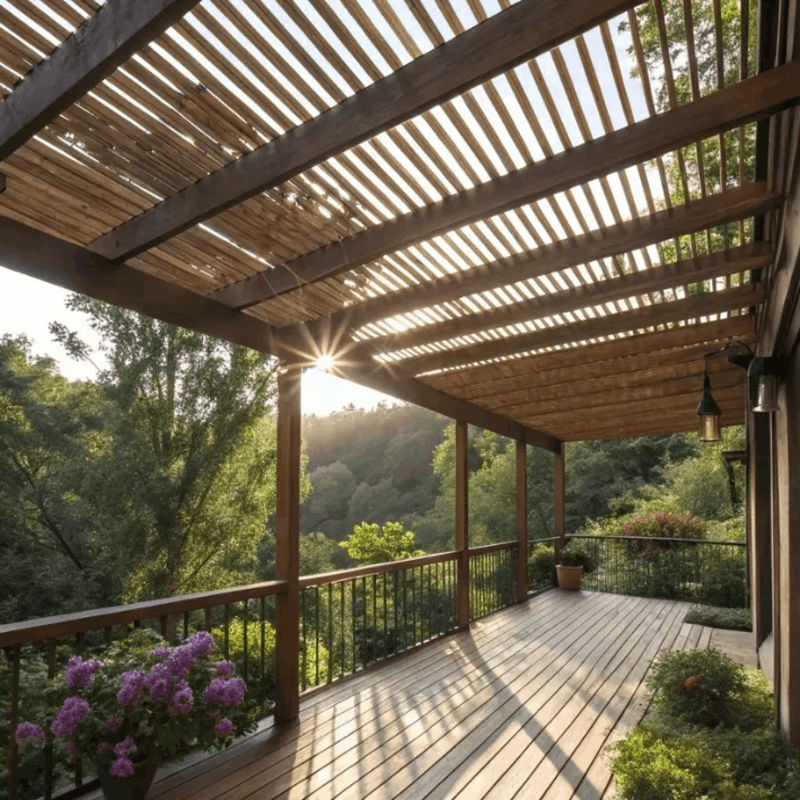 Trần nan gỗ nhựa ngoài trời