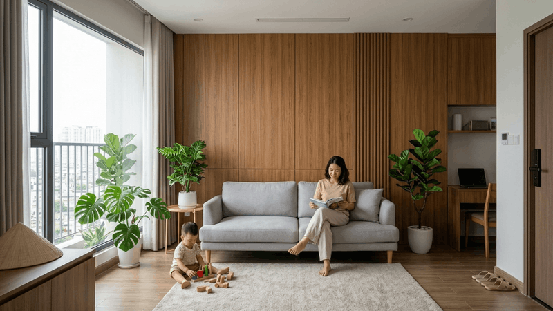 gỗ nhựa ốp tường