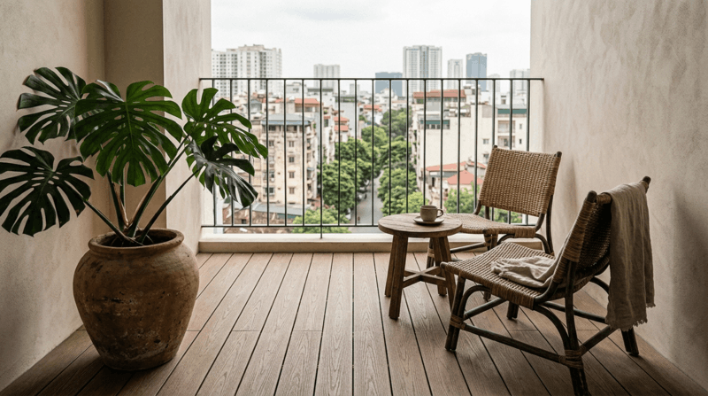 Sàn gỗ nhựa ban công